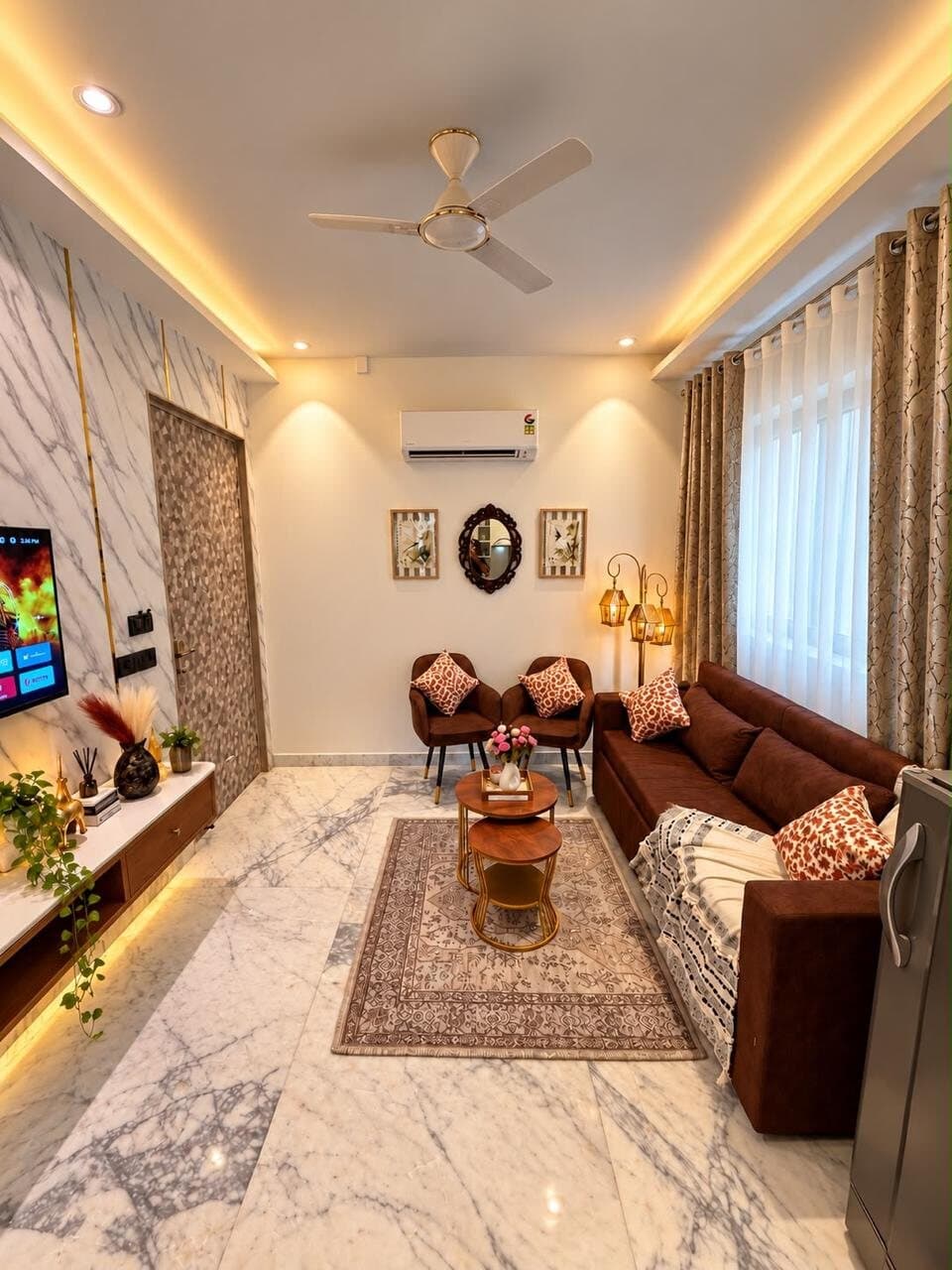 Sunlit living room at Blaire by Cozora Stays